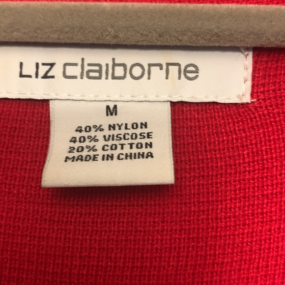 $5 SALE Liz Claiborne red cardigan - Picture 2 of 5